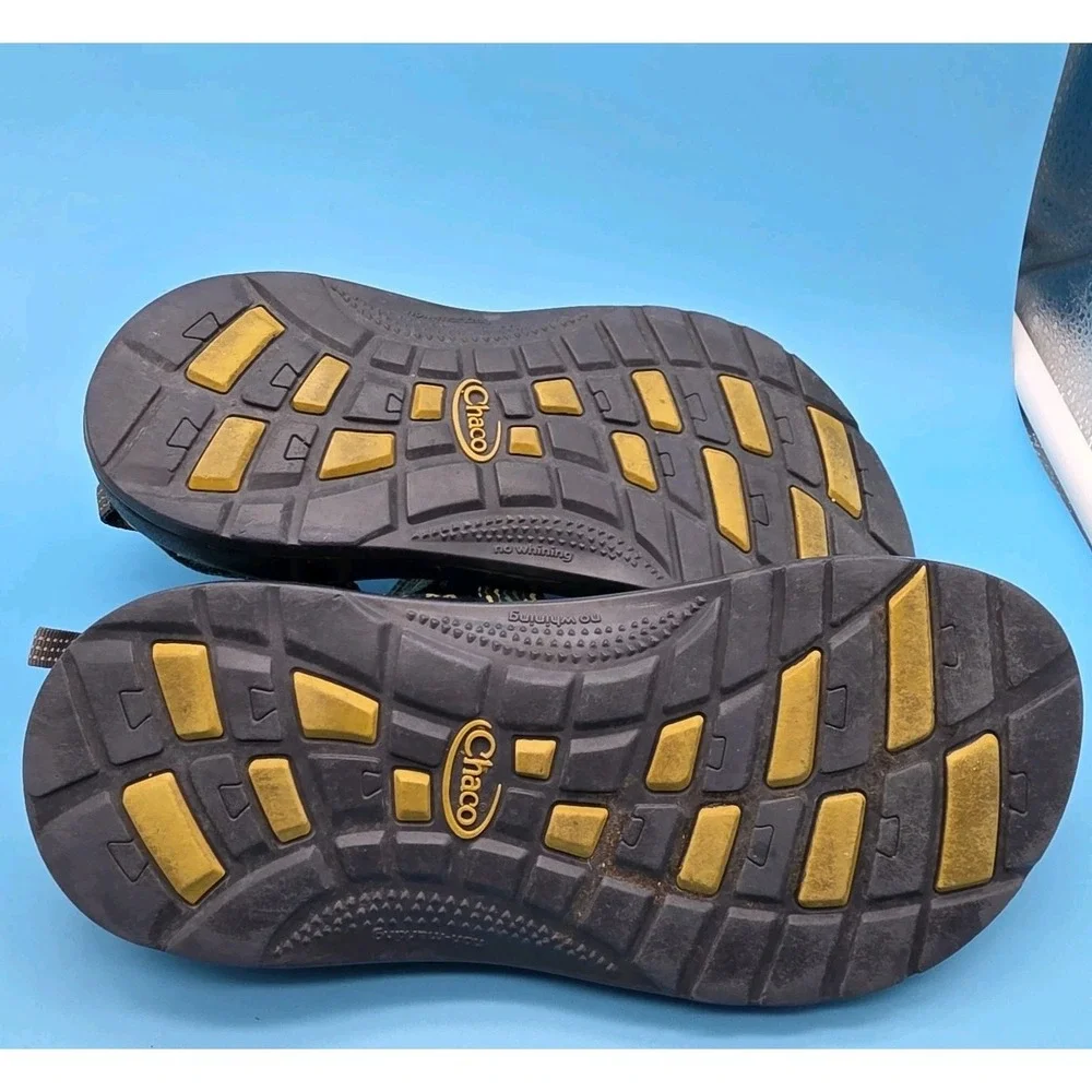 CHACO Z/1 Ecotread Girl's Size 5 Waterproof Sports Sandals Blue Green Yellow